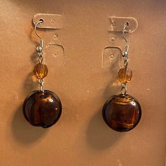 Amber Drop Earrings - Picture 5 of 6